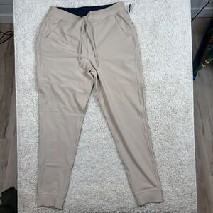 Birddogs Jogger Mens XL Beige Performance Athletic Pant Elastic Waist Drawstring